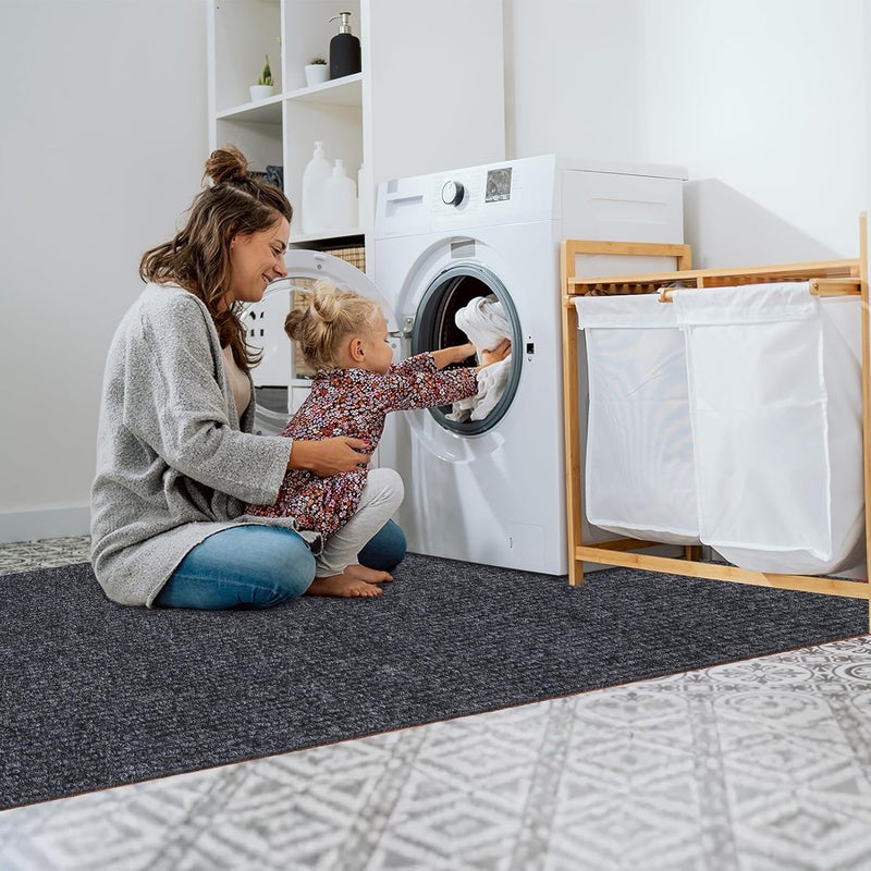 NVAAV Under Washing Machine Mat 63 x 36 Inch, Waterproof Floor Mat Rubber Backing for Washer Dryer Fridge Refrigerator Freezer Floor Protector, Home Appliance Mat, Shock Absorbing, Noise Reducing, Non-Slip - Image 3